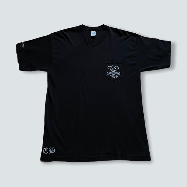 Vintage Chrome Hearts Black pocket tee with front and back graphic (XL)