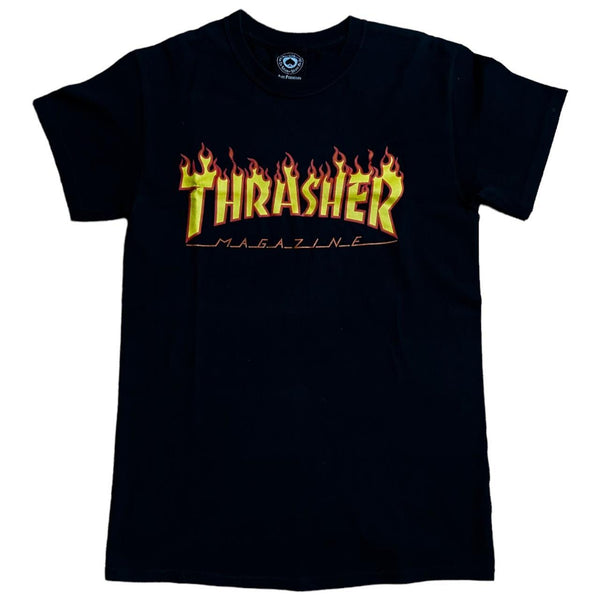 Thrasher print T-shirt short sleeve black