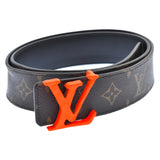 Louis Vuitton Virgil Abloh Brown with Orange buckle Centure LV Shape Monogram Belt