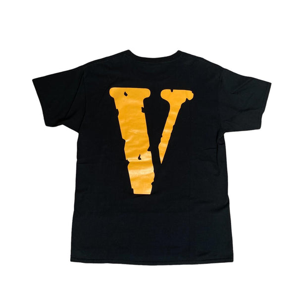 Vlone Front and back Logo Tee Black Orange (M)