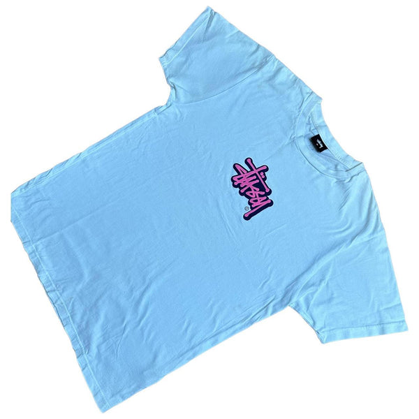 Stussy white and pink T-shirt short sleeve