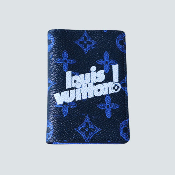 Louis Vuitton FW21 Logo Blue monogram Virgil Abloh Slender Pocket organiser