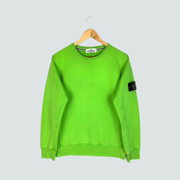 Stone island bright green crewneck (M)