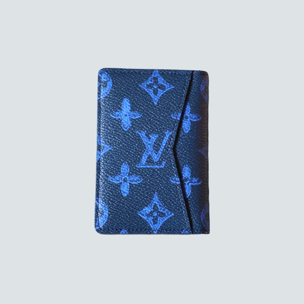 Louis Vuitton FW21 Logo Blue monogram Virgil Abloh Slender Pocket organiser