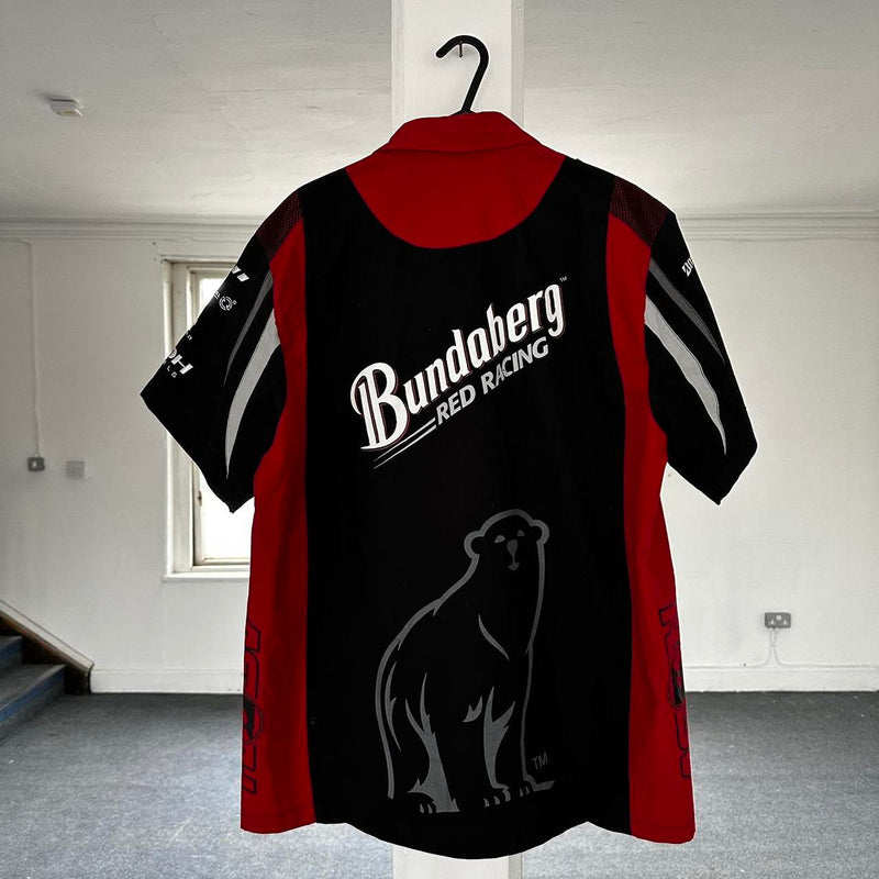 Red and Black Bundaberg Racing shirt