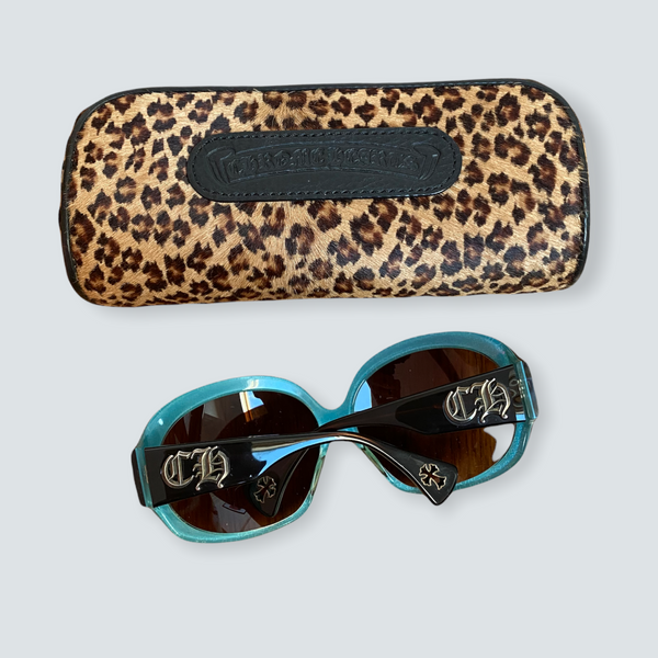 Chrome hearts Sweet young thang Black / Blue Sunglasses With embroidered CH Bag