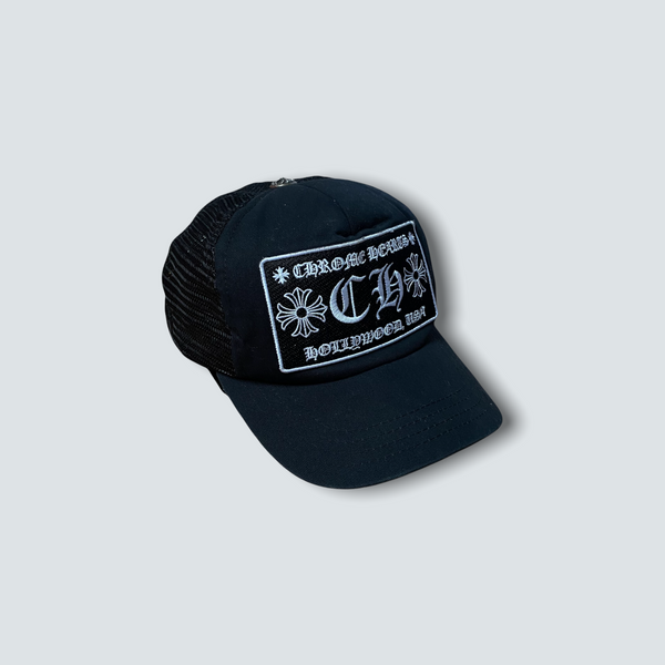 Chrome Hearts Black “CH” Trucker Hat