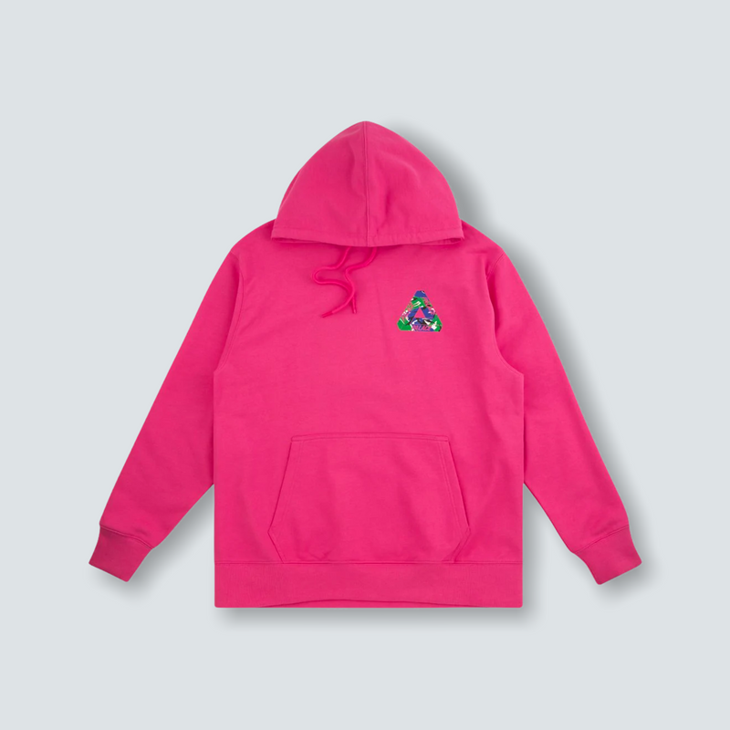 Palace pink Tri-camo-print hoodie (M)