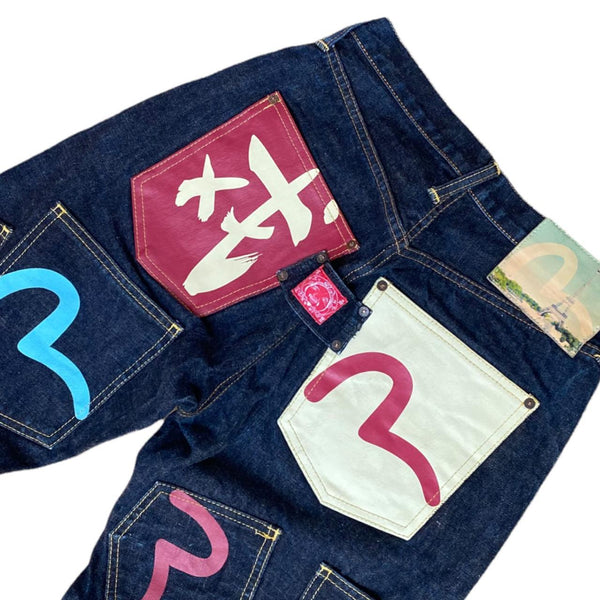 Evisu Multi Pocket Rainbow Denim Jeans - Paris Edition (30)