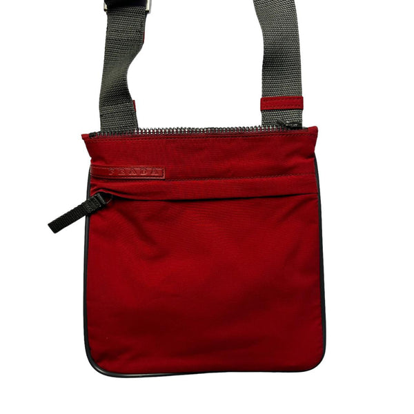 PRADA sports Red Red Logo nylon shoulder bag