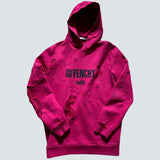 Givenchy Cherry Pink Destroyed Distressed Logo Hoodie  (M)