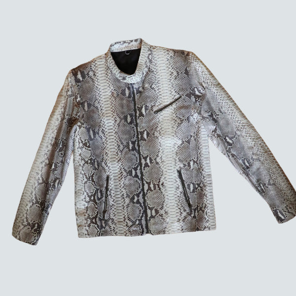 Genuine Python snake skin bomber jacket (L)