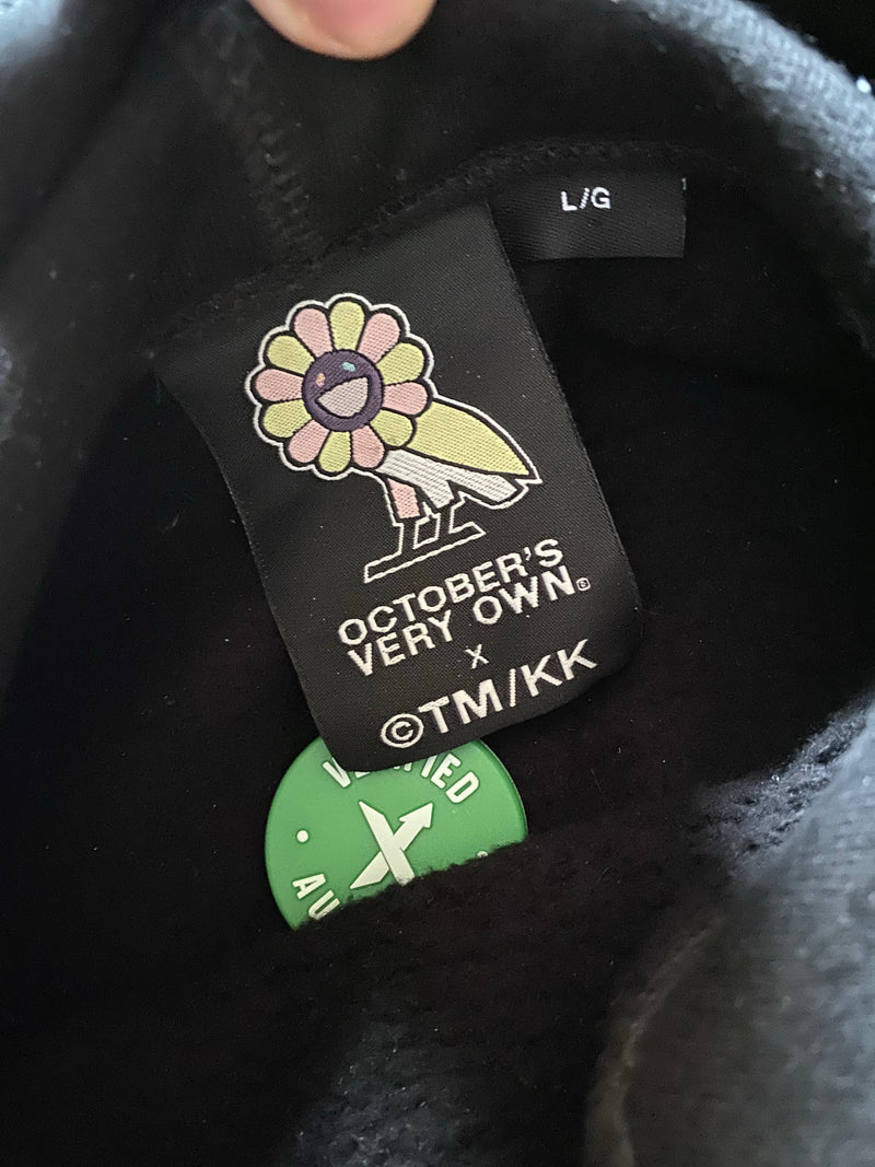 October's Very Own x Takashi Murakami Kaikai Kiki S Size Flower Owl  Gray Hoodie