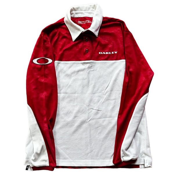 Oakley logo Red Long sleeve polo shirt