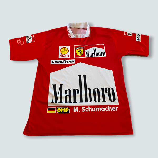 Ferrari Marlboro F1 Micheal Schumacher signature front and back jersey  (XL)